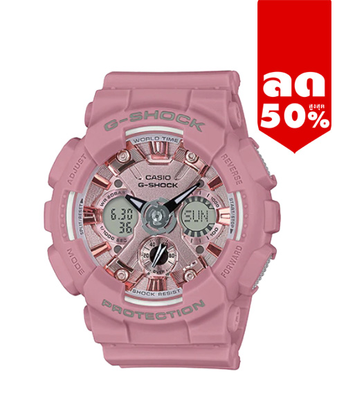CASIO G-SHOCK นาฬิกาข้อมือ นาฬิกากันน้ำ นาฬิกาของแท้ ประกันศูนย์ CMG 1 ปี รุ่น GMA-S120DP-4A นาฬิกาสีชมพู