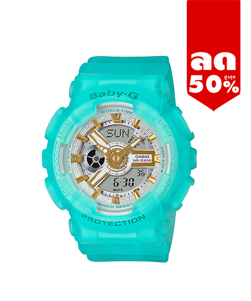 CASIO BABY-G นาฬิกาข้อมือ นาฬิกากันน้ำ นาฬิกาของแท้ ประกันศูนย์ CMG 1 ปี รุ่น BA-110SC-2A นาฬิกาสีเขียว