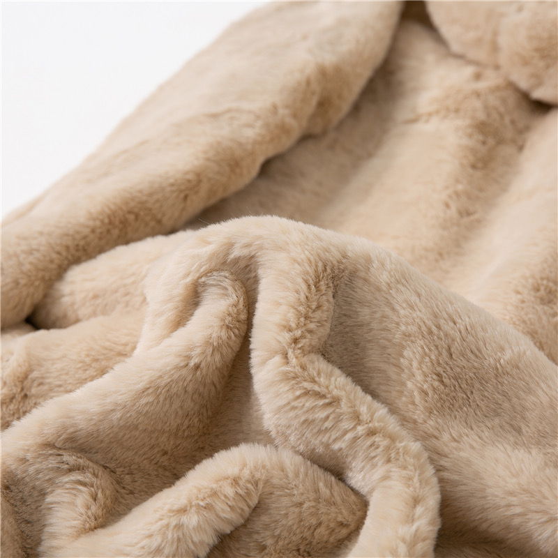 pepco เสื้อเฟอร์กันหนาว หมวกฮู้ด เสื้อขน FLUFFY Coat แบรนด์ PEPCO ดำ / เบจ