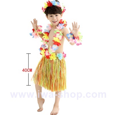 ชุดฮาวายเด็กกระโปรงฟาง พร้อมเซตพวงมาลัย รุ่นหนาพิเศษ 40 cm สีมิกซ์ ชุดฮาวายเชือกฟาง กระโปรงฮาวายเชือกฟาง ชุดฮาวายเชือกปอฟาง ชุดออกงานฮาวายปาร์ตี้ พร็อพชุดฮาวาย ชุดระบําฮาวายผู้หญิง ฮูลาฮูล่า