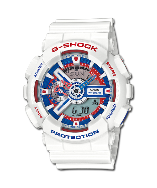 CASIO G-SHOCK นาฬิกาข้อมือ นาฬิกากันน้ำ นาฬิกาของแท้ ประกันศูนย์ CMG 1 ปี รุ่น GA-110TR-7A นาฬิกาสีขาว
