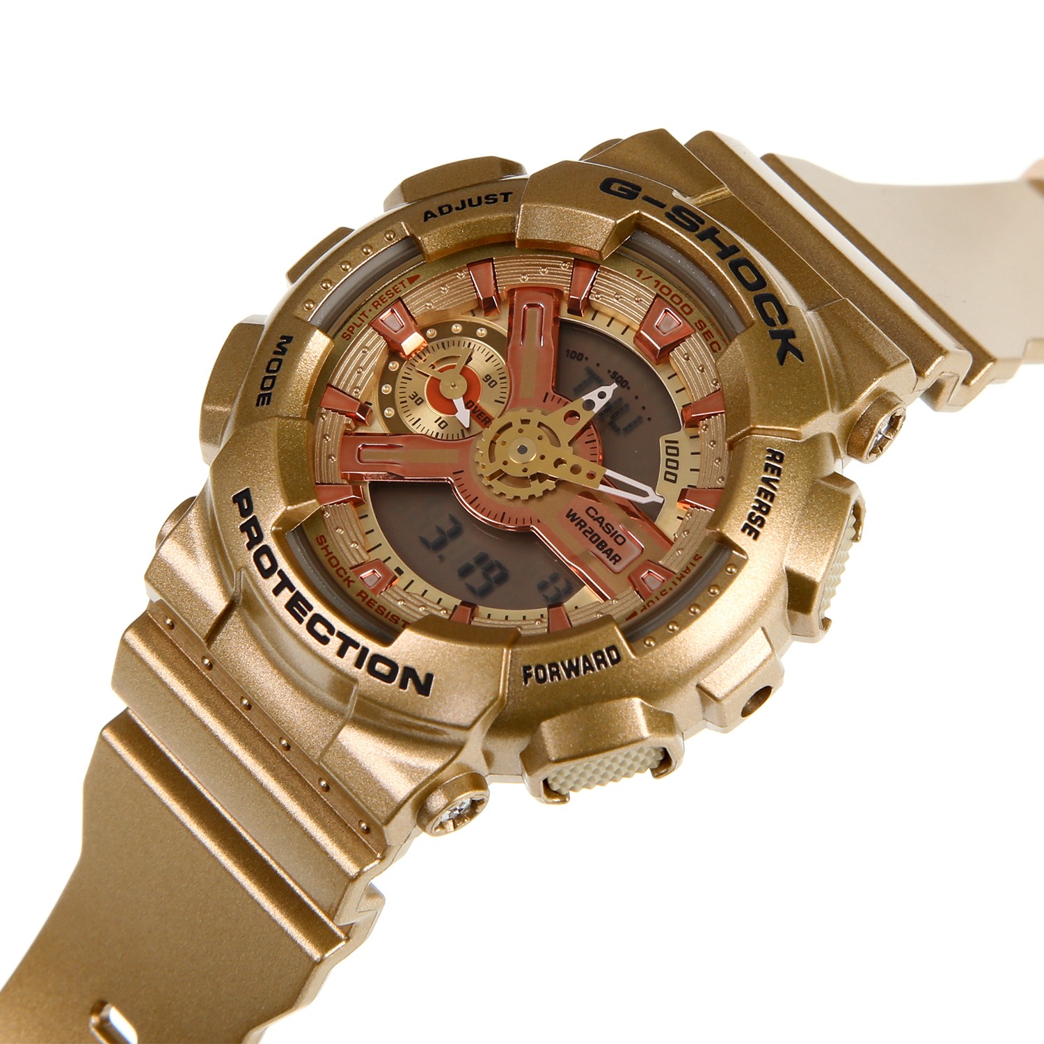 CASIO G-SHOCK นาฬิกาข้อมือ นาฬิกากันน้ำ นาฬิกาของแท้ ประกันศูนย์ CMG 1 ปี รุ่น GMA-S110GD-4A2 นาฬิกาสีทอง