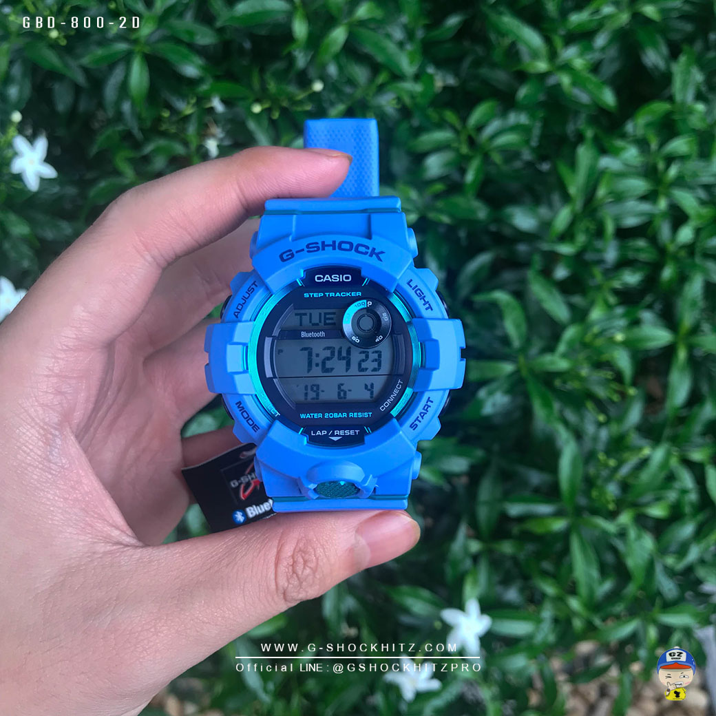 CASIO G-SHOCK นาฬิกาข้อมือ นาฬิกากันน้ำ นาฬิกาของแท้ ประกันศูนย์ CMG 1 ปี รุ่น GBD-800-2 นาฬิกาสีน้ำเงิน