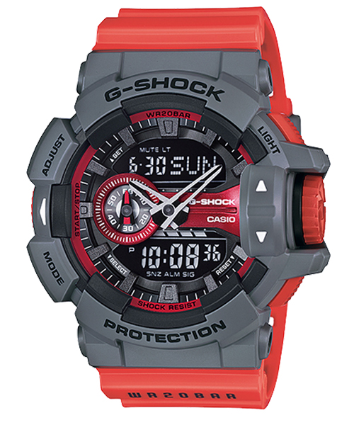CASIO G-SHOCK นาฬิกาข้อมือ นาฬิกากันน้ำ นาฬิกาของแท้ ประกันศูนย์ CMG 1 ปี รุ่น GA-400-4B นาฬิกาสีแดง