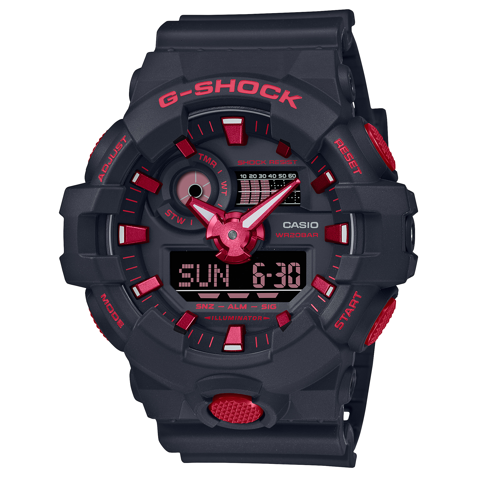 CASIO G-SHOCK นาฬิกาข้อมือ นาฬิกากันน้ำ นาฬิกาของแท้ ประกันศูนย์ CMG 1 ปี รุ่น GA-700BNR-1A นาฬิกาสีดำ