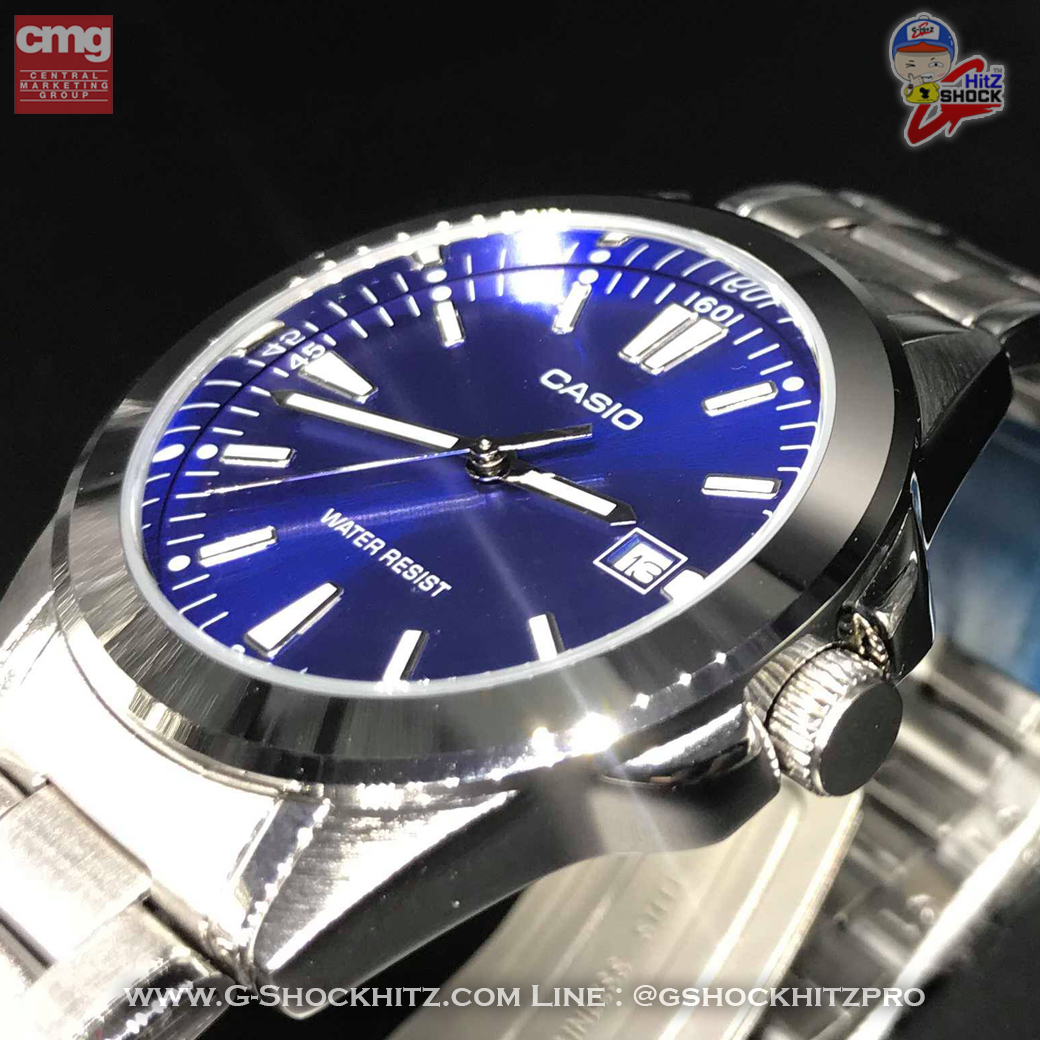 CASIO นาฬิกาคาสิโอ นาฬิกาข้อมือ นาฬิกากันน้ำ นาฬิกาของแท้ ประกันศูนย์ CMG 1 ปี รุ่น MTP-1215A-2A2 นาฬิกาสีเงิน