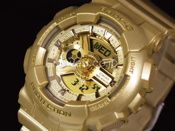 CASIO BABY-G นาฬิกาข้อมือ นาฬิกากันน้ำ นาฬิกาของแท้ ประกันศูนย์ CMG 1 ปี รุ่น BA-111-9A นาฬิกาสีทอง