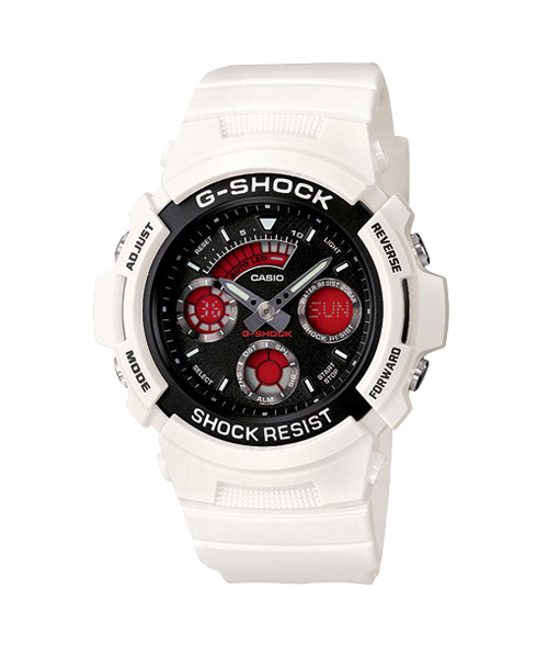 CASIO G-SHOCK นาฬิกาข้อมือ นาฬิกากันน้ำ นาฬิกาของแท้ ประกันศูนย์ CMG 1 ปี รุ่น AW-591SC-7A นาฬิกาสีขาว
