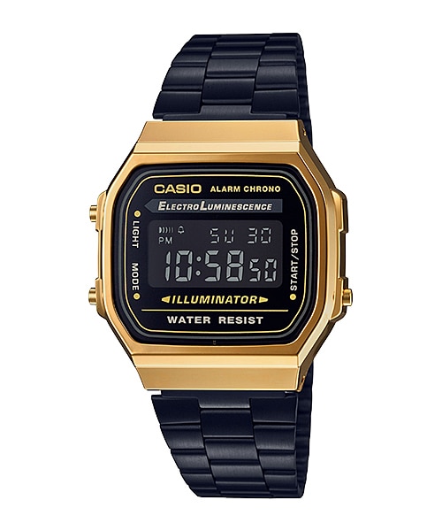 CASIO นาฬิกาคาสิโอ นาฬิกาข้อมือ นาฬิกากันน้ำ นาฬิกาของแท้ ประกันศูนย์ CMG 1 ปี รุ่น A168WEGB-1B นาฬิกาสีดำ