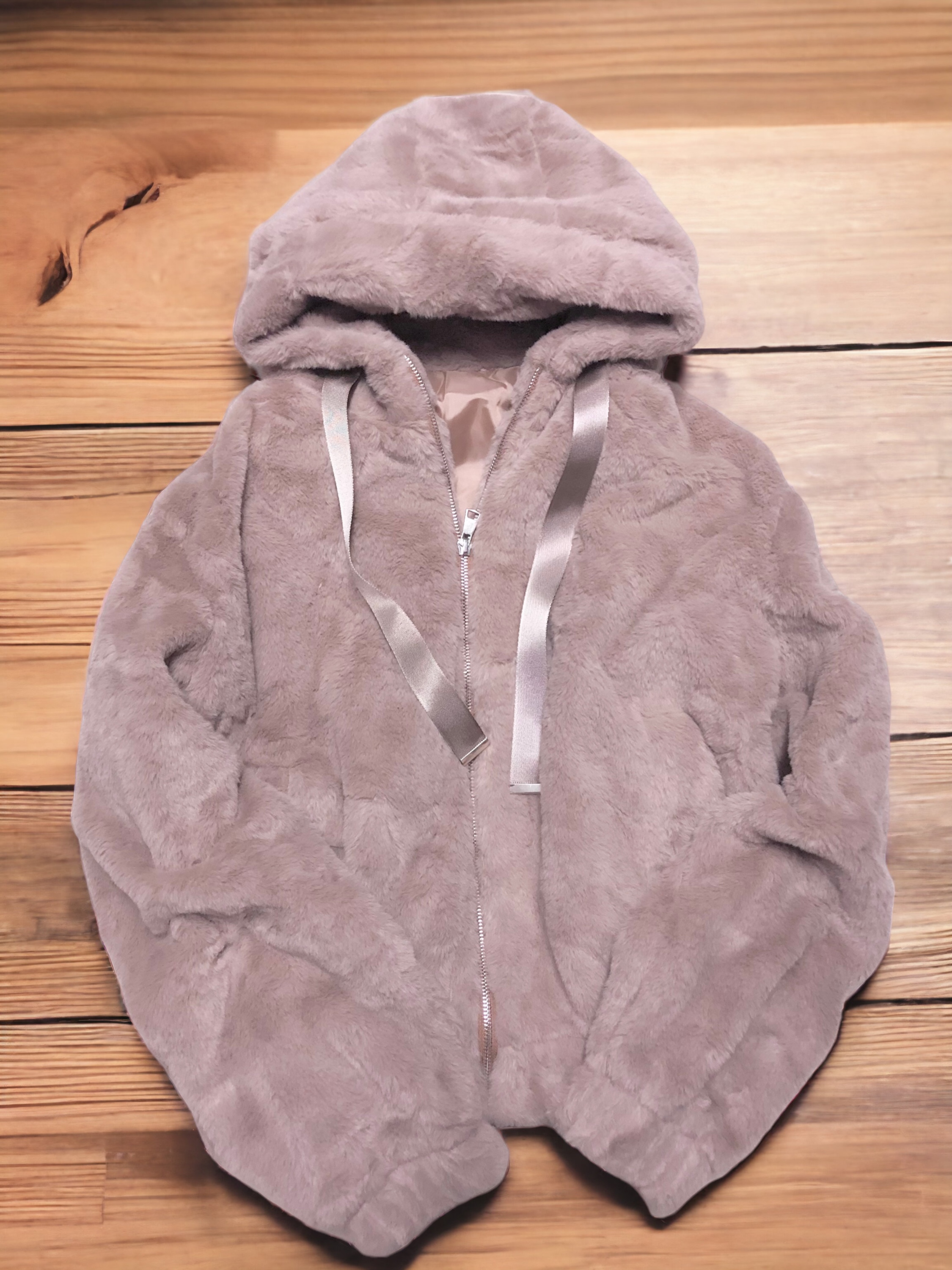 Zara เสื้อเฟอร์กันหนาว หมวกฮู้ด เสื้อขน แบรนด์zara สำเนา ดำ