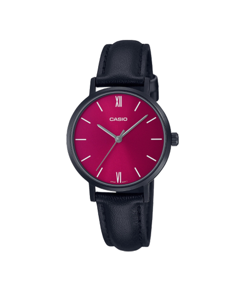 CASIO นาฬิกาคาสิโอ นาฬิกาข้อมือ นาฬิกากันน้ำ นาฬิกาของแท้ ประกันศูนย์ CMG 1 ปี รุ่น LTP-VT02BL-4A นาฬิกาสีแดง