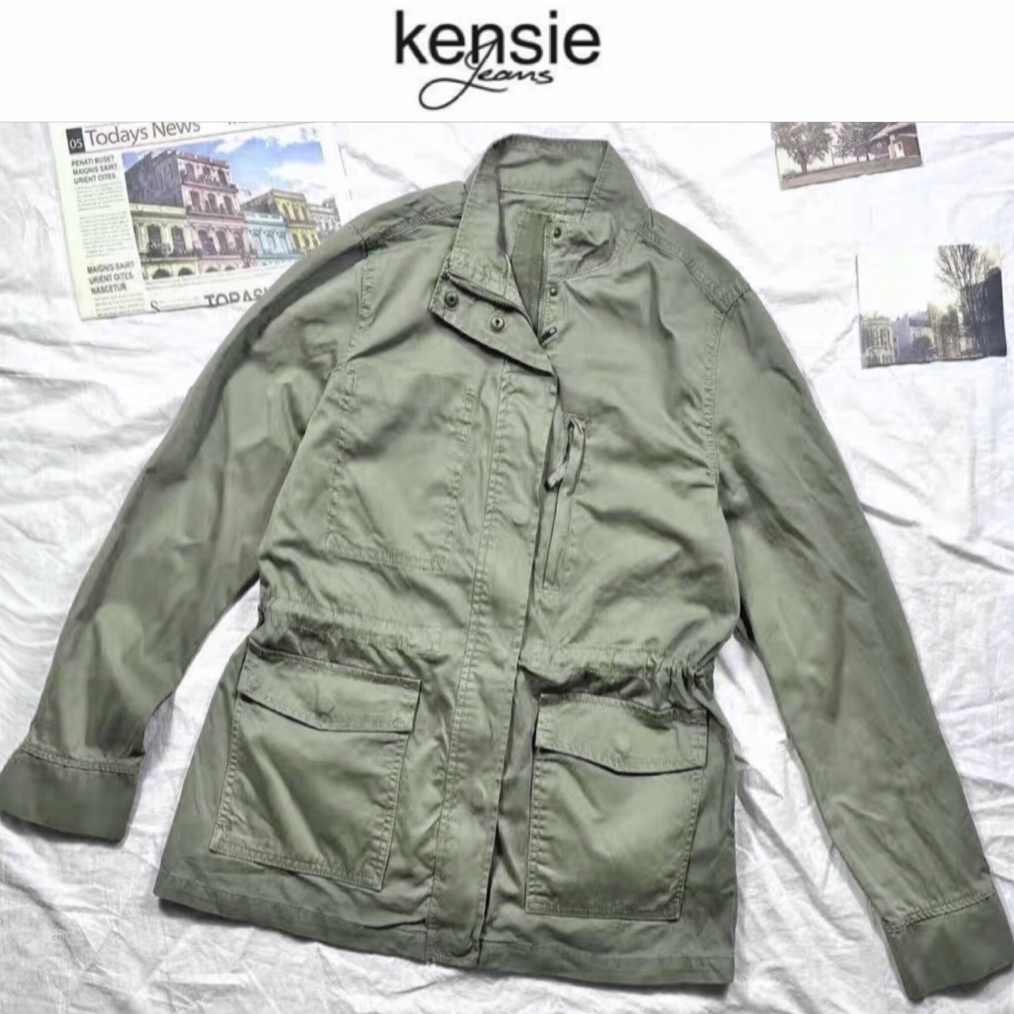 Kensie เสื้อเขียวทหาร เสื้อนอกแนวทหาร แบรนด์ KENSIE งานตัดป้าย) แพทเทินสวย เท่ห์มาก คะ Size S/M/L/XL สำเนา สำเนา สำเนา เขียว