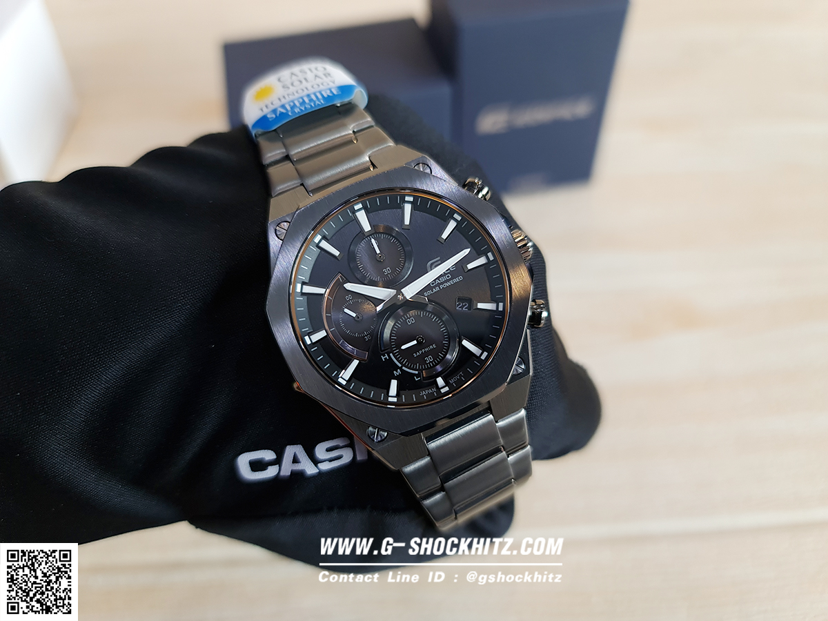 CASIO EDIFICE นาฬิกาข้อมือ นาฬิกากันน้ำ นาฬิกาของแท้ ประกันศูนย์ CMG 1 ปี รุ่น EFS-S570DC-1A นาฬิกาสีดำ