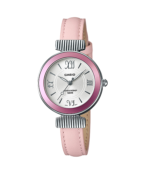 CASIO นาฬิกาคาสิโอ นาฬิกาข้อมือ นาฬิกากันน้ำ นาฬิกาของแท้ ประกันศูนย์ CMG 1 ปี รุ่น LTP-E405L-4A นาฬิกาสีชมพู