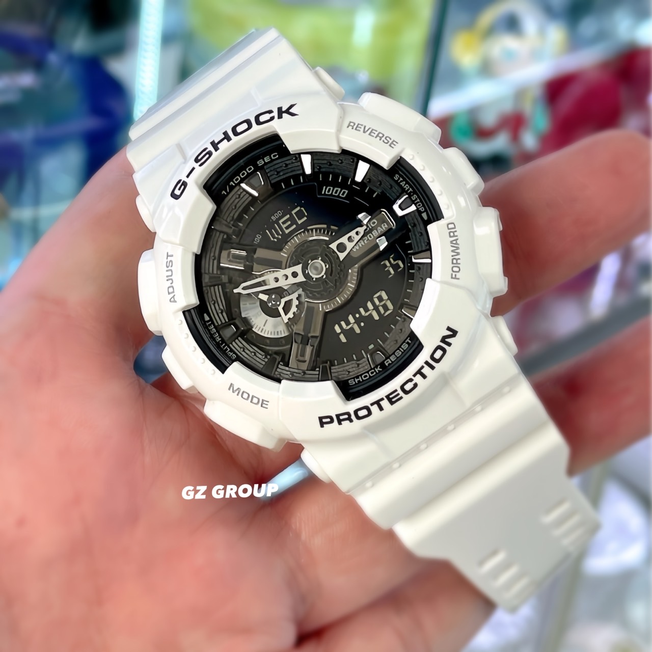CASIO G-SHOCK นาฬิกาข้อมือ นาฬิกากันน้ำ นาฬิกาของแท้ ประกันศูนย์ CMG 1 ปี รุ่น GA-110GW-7A นาฬิกาสีขาว