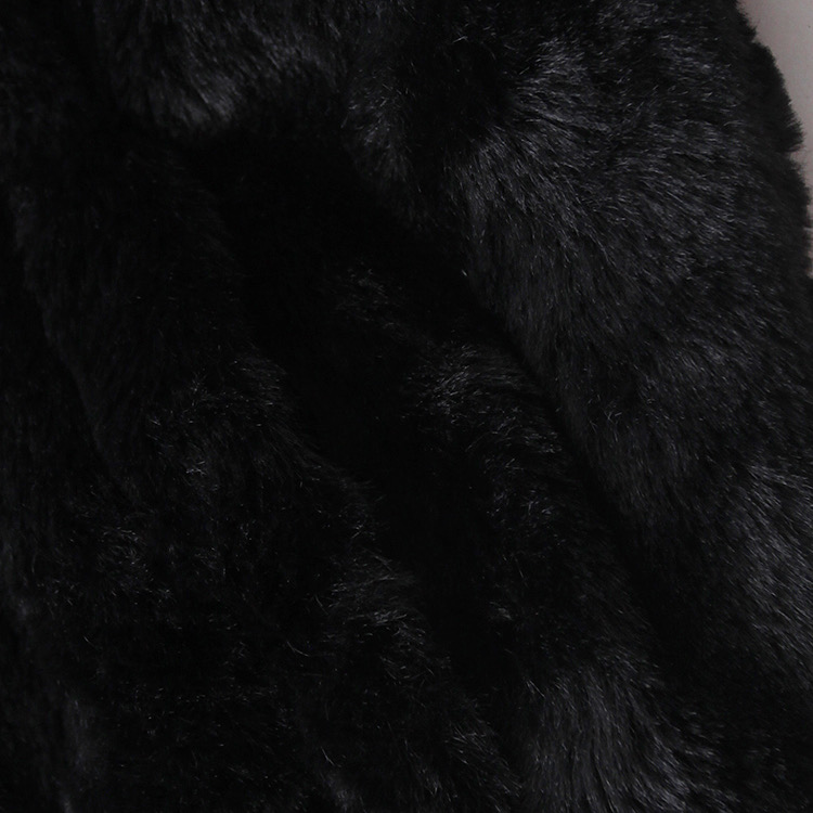 Page เสื้อเฟอร์กันหนาว หมวกฮู้ด เสื้อขน Fluffy coat แบรนด์ page One สำเนา ดำ