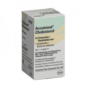 แผ่นตรวจไขมัน ACCUTREND CHOLESTEROL 25 ชิ้น