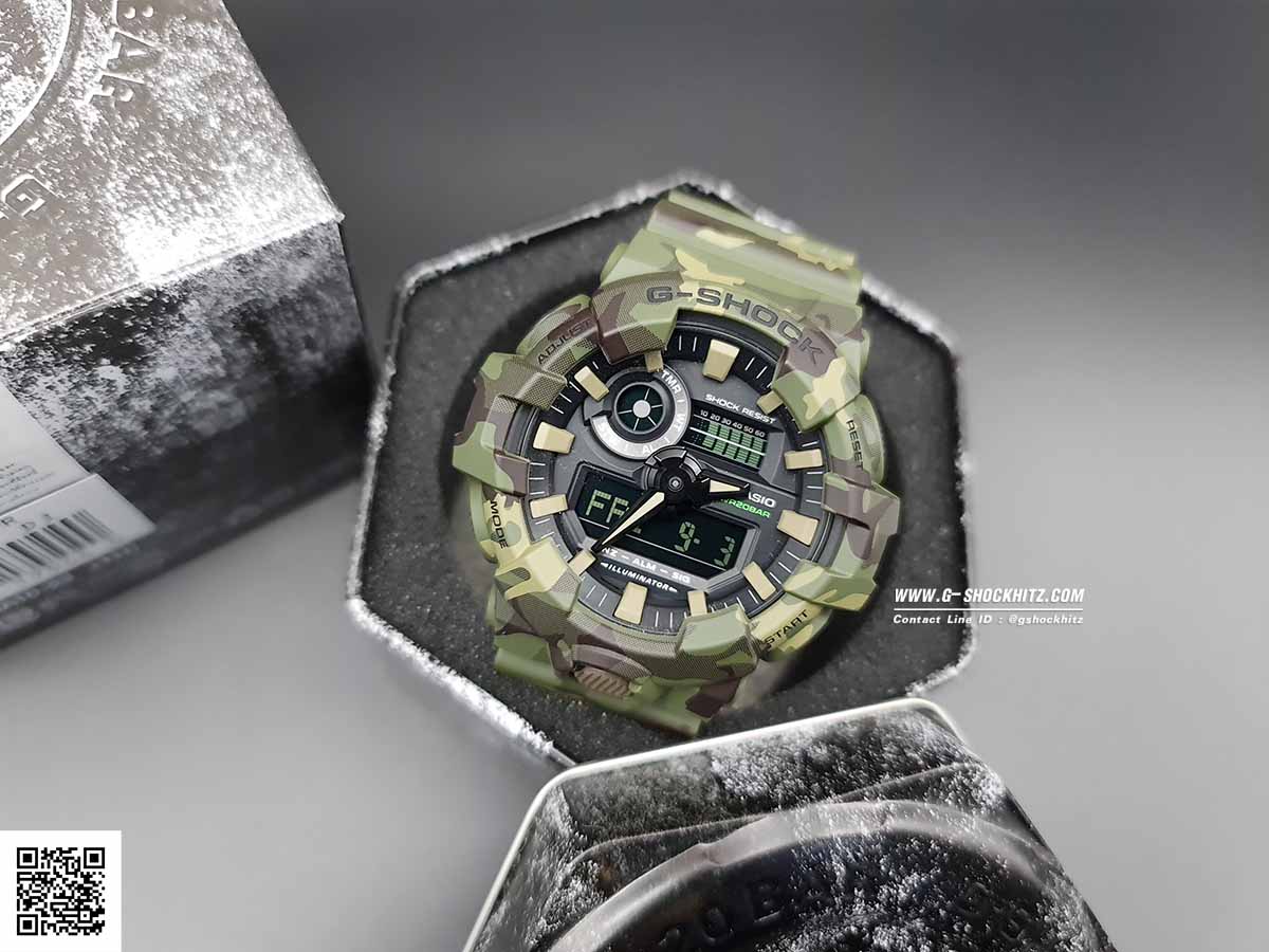 CASIO G-SHOCK นาฬิกาข้อมือ นาฬิกากันน้ำ นาฬิกาของแท้ ประกันศูนย์ CMG 1 ปี รุ่น GA-700CM-3A นาฬิกาสีเขียว