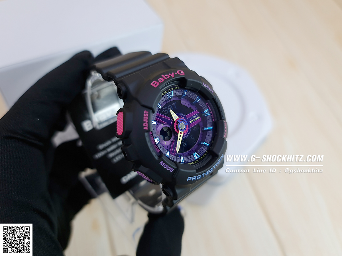 CASIO BABY-G นาฬิกาข้อมือ นาฬิกากันน้ำ นาฬิกาของแท้ ประกันศูนย์ CMG 1 ปี รุ่น BA-110TM-1A นาฬิกาสีดำ