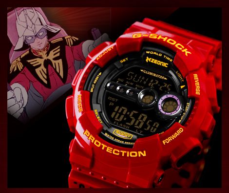 CASIO G-SHOCK นาฬิกาข้อมือ นาฬิกากันน้ำ นาฬิกาของแท้ ประกันศูนย์ CMG 1 ปี รุ่น GD-100 X CHAR AZNABLE นาฬิกาสีแดง