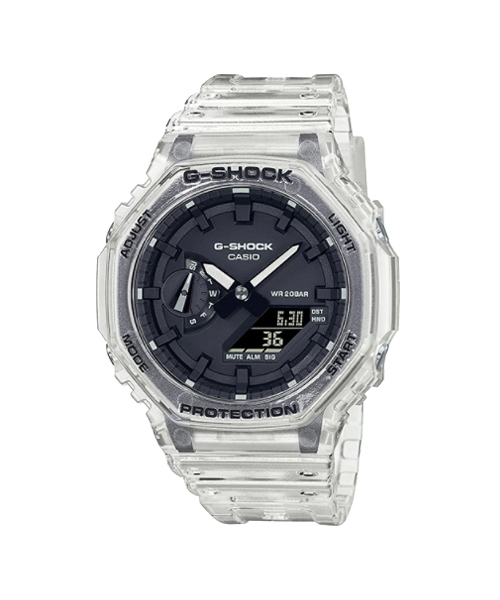 CASIO G-SHOCK นาฬิกาข้อมือ นาฬิกากันน้ำ นาฬิกาของแท้ ประกันศูนย์ CMG 1 ปี รุ่น GA-2100SKE-7A นาฬิกาสีใส