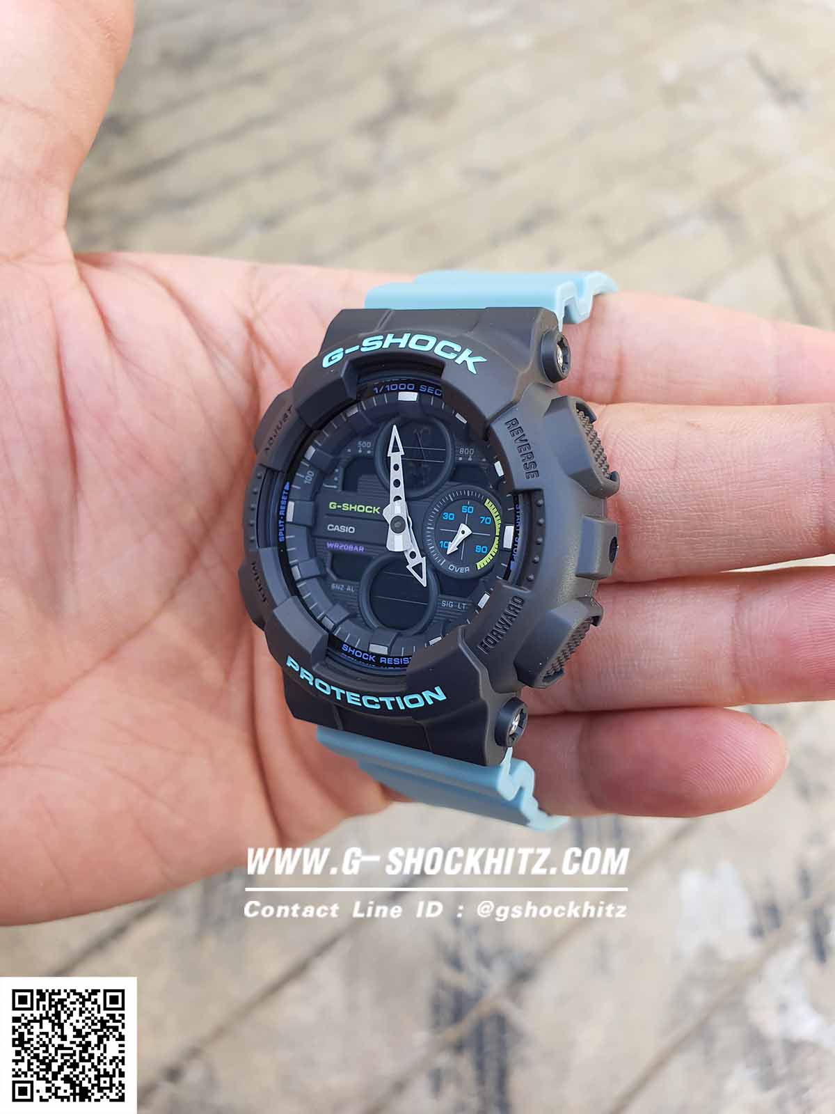 CASIO G-SHOCK นาฬิกาข้อมือ นาฬิกากันน้ำ นาฬิกาของแท้ ประกันศูนย์ CMG 1 ปี รุ่น GMA-S140-2A นาฬิกาสีฟ้า