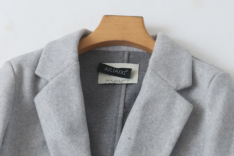 เสื้อโค้ท เสื้อโค้ทกันหนาว โค้ทวูล tailored knot coat สีเบจ แบรนด์ STRADIVARIUS สำเนา