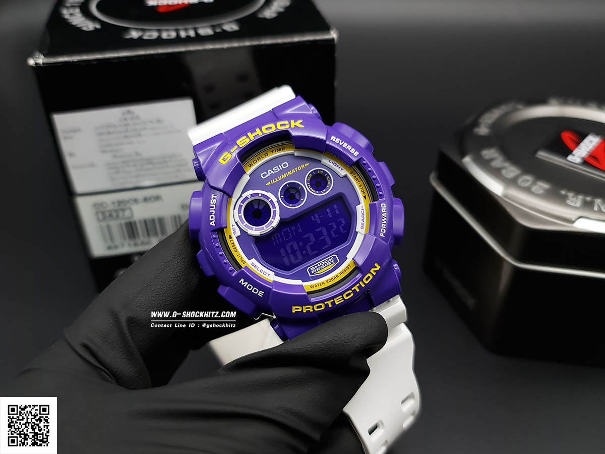 CASIO MID YEAR SALE G-SHOCK พร้อมส่ง นาฬิกาข้อมือ นาฬิกากันน้ำ นาฬิกาของแท้ ประกันศูนย์ CMG 1 ปี รุ่น GD-120CS-6 นาฬิกาสีม่วง