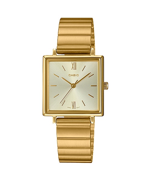 CASIO นาฬิกาคาสิโอ นาฬิกาข้อมือ นาฬิกากันน้ำ นาฬิกาของแท้ ประกันศูนย์ CMG 1 ปี รุ่น LTP-E155G-9A นาฬิกาสีทอง