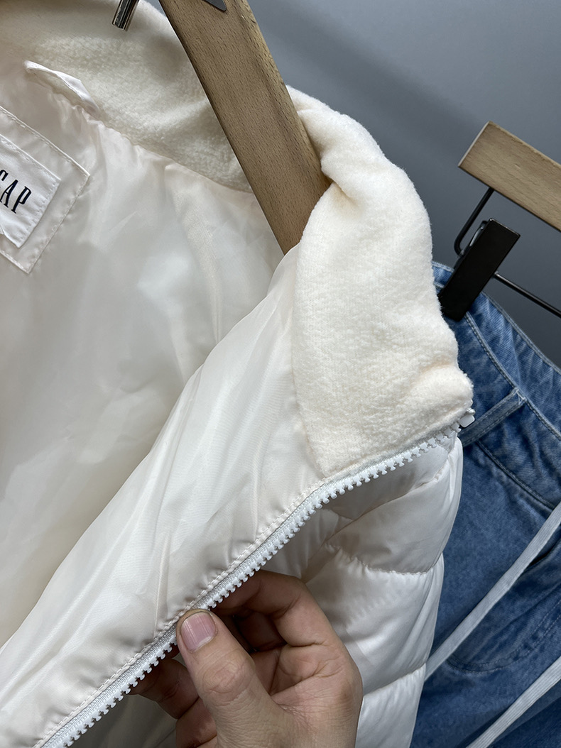 Gap เสื้อกันหนาว โค้ทฮู้ดเฟอร์ บุนวมอุ่น สีขาว แบรนด์ GAP(padded puffer coat
