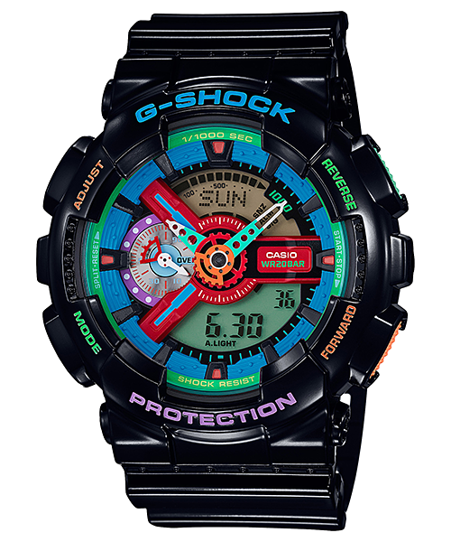 CASIO G-SHOCK นาฬิกาข้อมือ นาฬิกากันน้ำ นาฬิกาของแท้ ประกันศูนย์ CMG 1 ปี รุ่น GA-110MC-1A นาฬิกาสีดำ