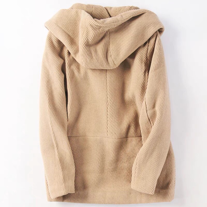 โค้ทฮู้ด เสื้อกันหนาวสักหลาดวูล ทรงPEA COAT แบรนด์ earth Music &Ecology (JAPAN) เทา