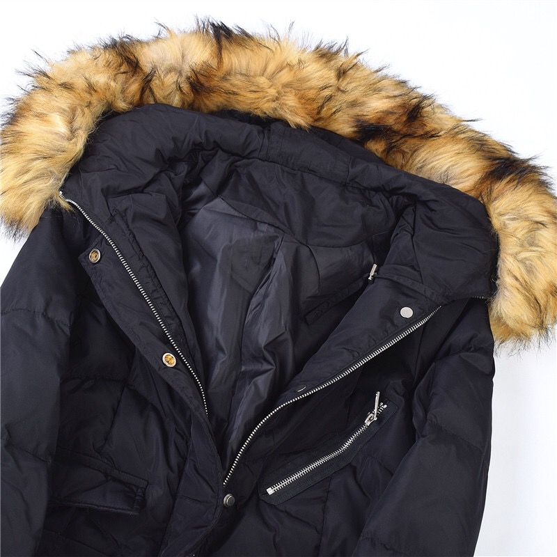 เสื้อกันหนาว โค้ทขนเป็ด เสื้อฮู้ดเฟอร์ บุขนเป็ด สีดำ (padded puffer coat สำเนา สำเนา ดำ