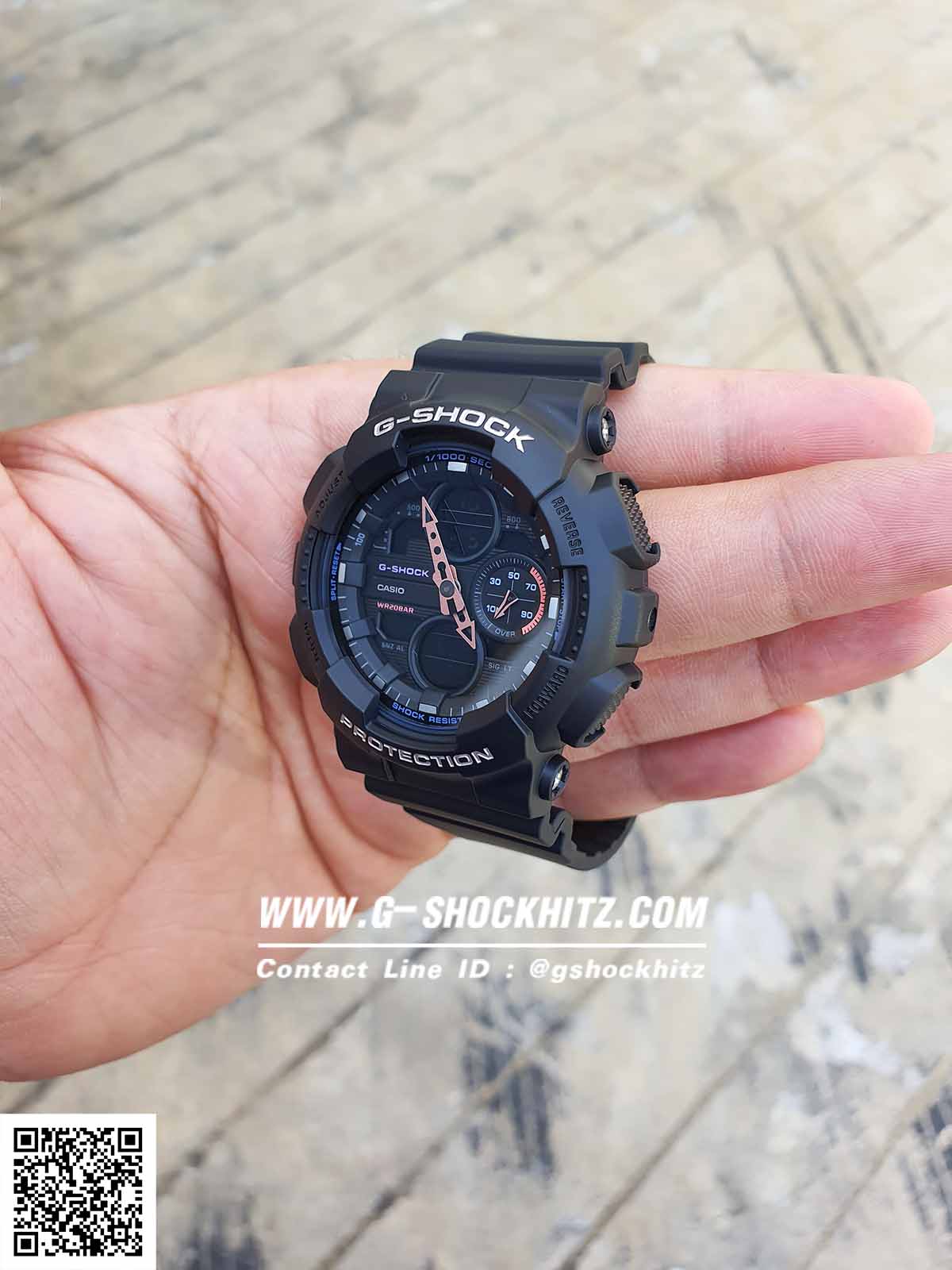 CASIO G-SHOCK นาฬิกาข้อมือ นาฬิกากันน้ำ นาฬิกาของแท้ ประกันศูนย์ CMG 1 ปี รุ่น GMA-S140-1A นาฬิกาสีดำ