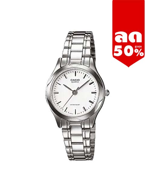 CASIO MID YEAR SALE นาฬิกาคาสิโอ พร้อมส่ง นาฬิกาข้อมือ นาฬิกากันน้ำ นาฬิกาของแท้ BTS ประกันศูนย์ CMG 1 ปี รุ่น LTP-1275D-7A นาฬิกาสีเงิน