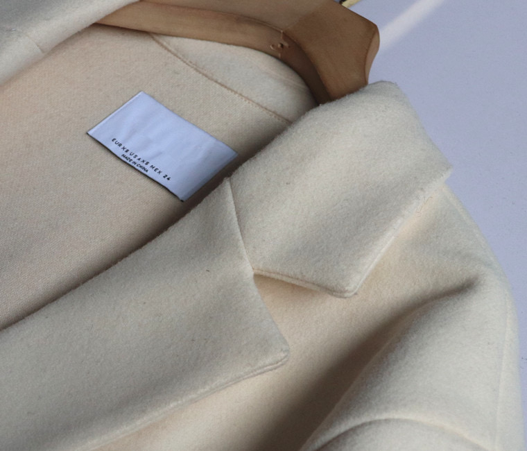 เสื้อโค้ท เสื้อโค้ทกันหนาว โค้ทวูล tailored knit coat สีเบจ แบรนด์ STRADIVARIUS สำเนา สำเนา