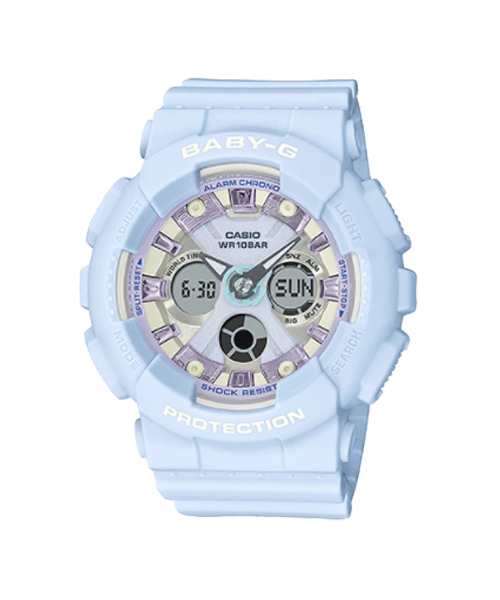 CASIO BABY-G นาฬิกาข้อมือ นาฬิกากันน้ำ นาฬิกาของแท้ ประกันศูนย์ CMG 1 ปี รุ่น BA-130WP-2A นาฬิกาสีฟ้า