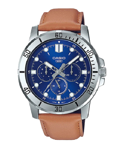 CASIO นาฬิกาคาสิโอ นาฬิกาข้อมือ นาฬิกากันน้ำ นาฬิกาของแท้ ประกันศูนย์ CMG 1 ปี รุ่น MTP-VD300L-2E นาฬิกาสีน้ำเงิน