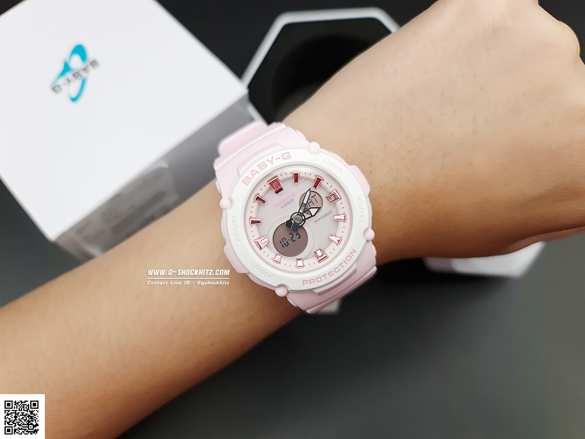 CASIO BABY-G นาฬิกาข้อมือ นาฬิกากันน้ำ นาฬิกาของแท้ ประกันศูนย์ CMG 1 ปี รุ่น BGA-270-4A นาฬิกาสีชมพู