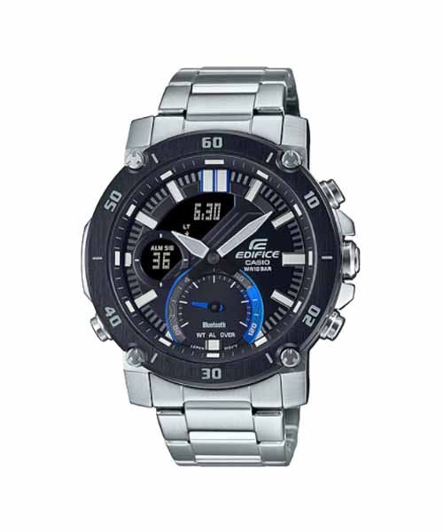 CASIO EDIFICE นาฬิกาข้อมือ นาฬิกากันน้ำ นาฬิกาของแท้ ประกันศูนย์ CMG 1 ปี รุ่น ECB-20DB-1A นาฬิกาสีเงิน
