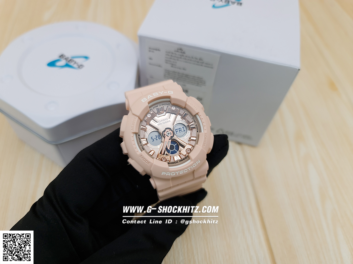 CASIO BABY-G นาฬิกาข้อมือ นาฬิกากันน้ำ นาฬิกาของแท้ ประกันศูนย์ CMG 1 ปี รุ่น BA-130-4A นาฬิกาสีชมพู