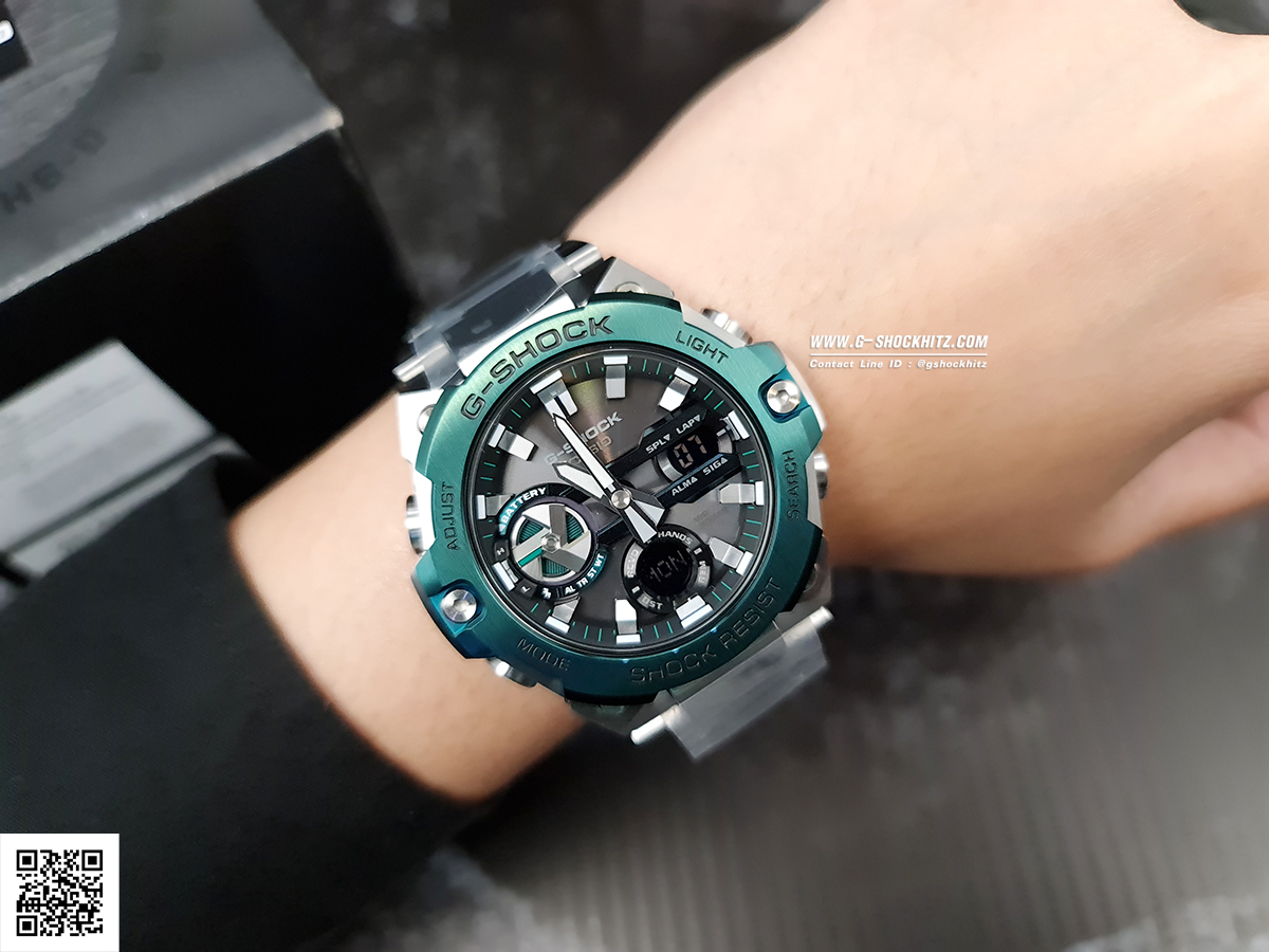 CASIO G-SHOCK นาฬิกาข้อมือ นาฬิกากันน้ำ นาฬิกาของแท้ ประกันศูนย์ CMG 1 ปี รุ่น GST-B400CD-1A3 นาฬิกาสีเงิน