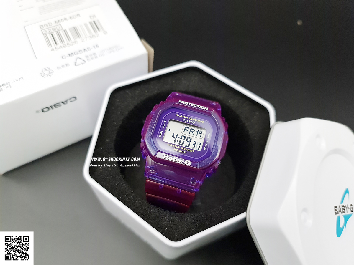 CASIO BABY-G นาฬิกาข้อมือ นาฬิกากันน้ำ นาฬิกาของแท้ ประกันศูนย์ CMG 1 ปี รุ่น BGD-560S-6D นาฬิกาสีม่วง