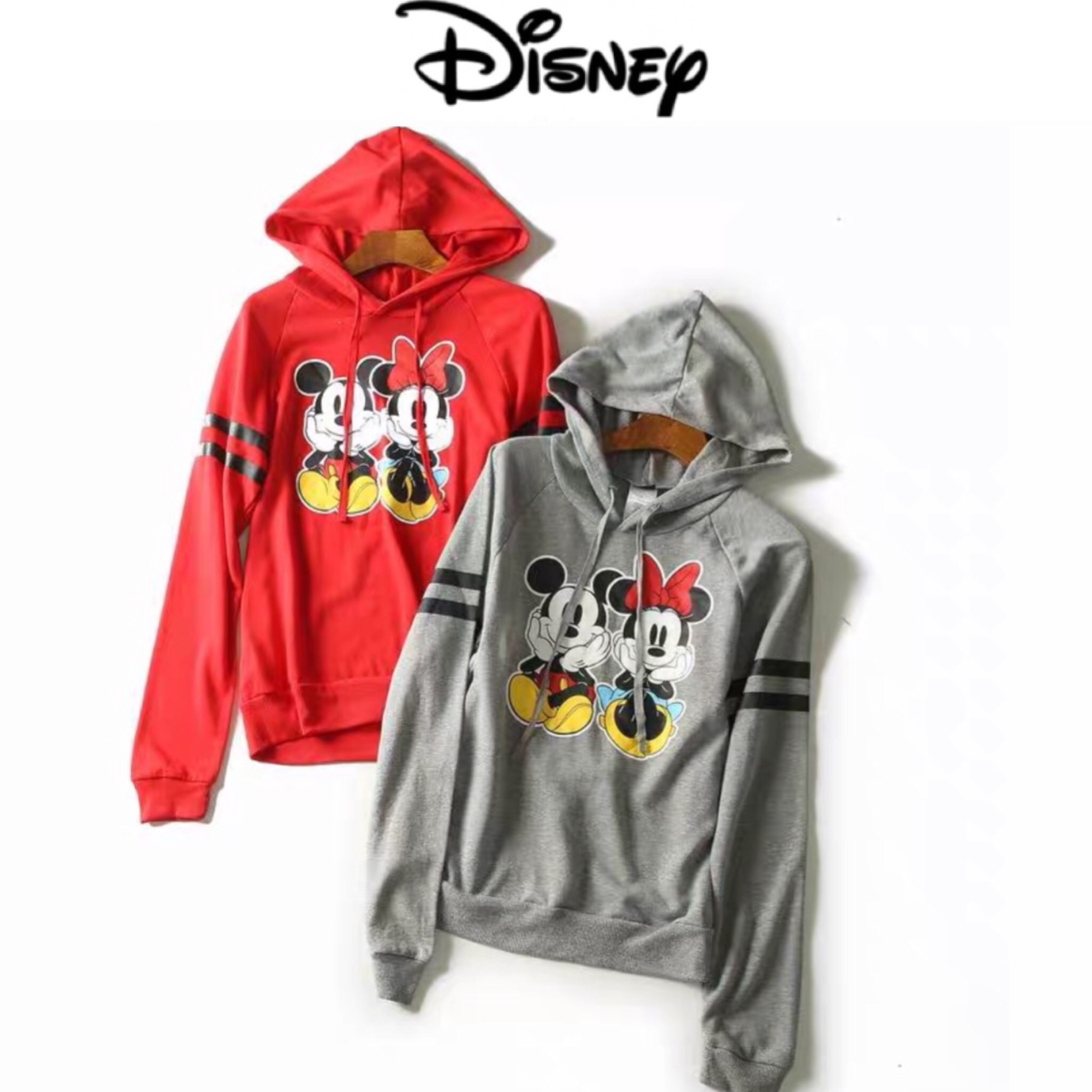 Disney เสื้อฮูดกันหนาว เสื้อสเวตเตอร์แขนยาว สีเทา screen ลายMICKEY & MINNIE MOUSE แนวๆคะ งานแบรนด์ Disney แท้คะ สำเนา เทา