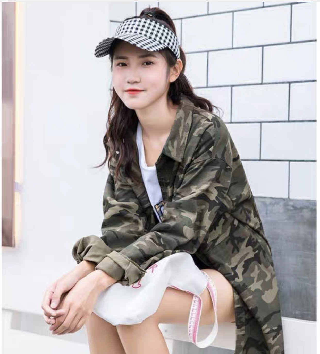 เสื้อเขียวทหาร เสื้อนอก เสื้อคลุมลายพราง แนวทหาร แพทเทินสวย เท่ห์มาก คะ ลายพราง