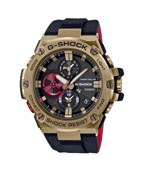 CASIO G-SHOCK นาฬิกาข้อมือ นาฬิกากันน้ำ นาฬิกาของแท้ ประกันศูนย์ 1 ปี รุ่น GST-B100RH-1A นาฬิกาสีทอง