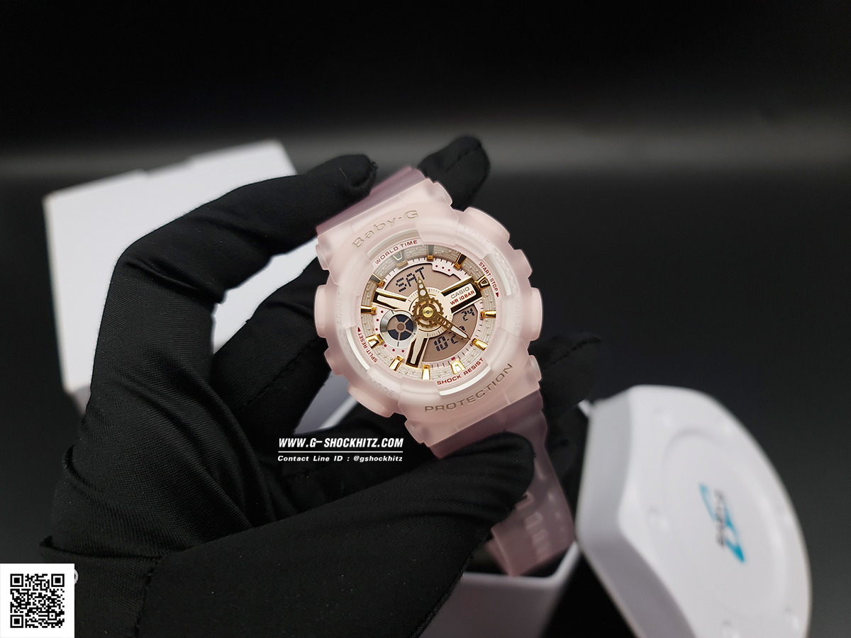 CASIO MID YEAR SALE BABY-G นาฬิกาข้อมือ นาฬิกากันน้ำ นาฬิกาของแท้ ประกันศูนย์ CMG 1 ปี รุ่น BA-110SC-4A นาฬิกาสีชมพู
