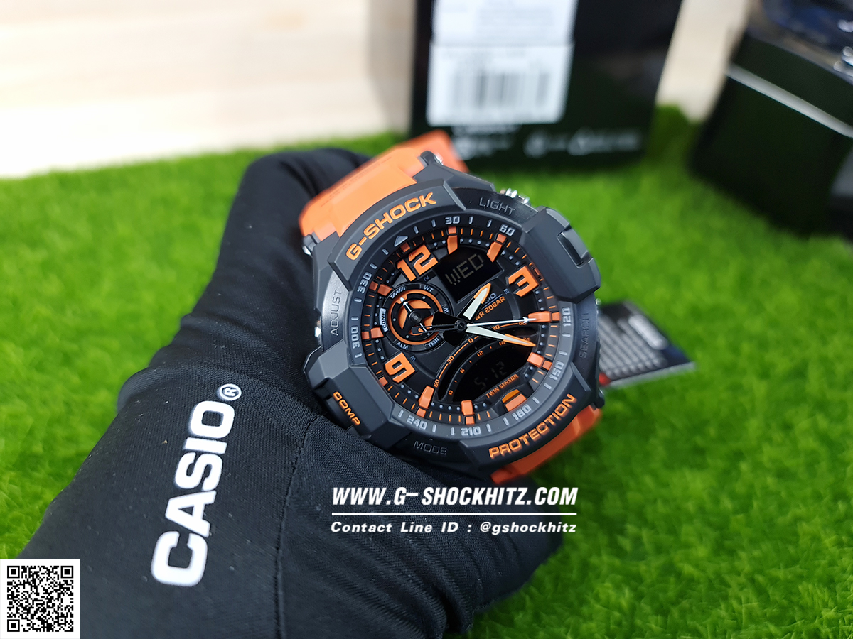 CASIO MID YEAR SALE G-SHOCK นาฬิกาข้อมือ นาฬิกากันน้ำ นาฬิกาของแท้ ประกันศูนย์ CMG 1 ปี รุ่น GA-1000-4A นาฬิกาสีส้ม