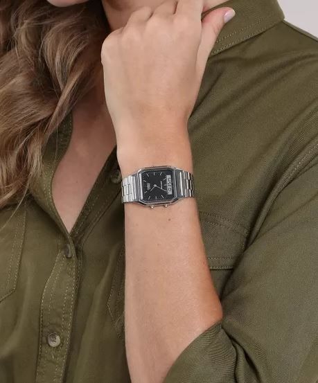 CASIO นาฬิกาคาสิโอ นาฬิกาข้อมือ นาฬิกากันน้ำ นาฬิกาของแท้ ประกันศูนย์ CMG 1 ปี รุ่น AQ-230A-1A นาฬิกาสีเงิน