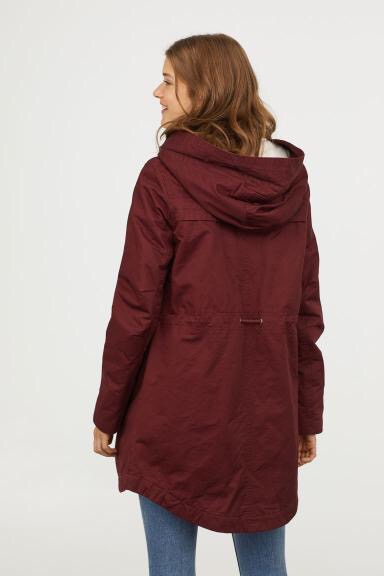 H&M เสื้อโค้ทฮู้ดกันหนาว เสื้อปาร์กา parka สีเขียว แบรนด์ H&M size S/M/L เขียว